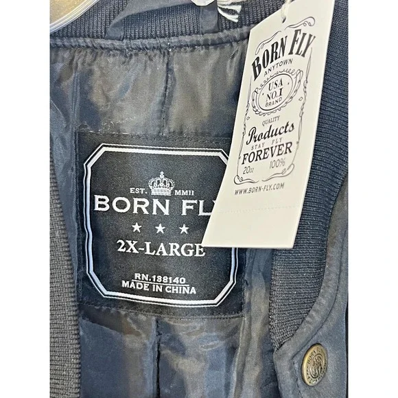 NWT Born Fly ColorBlock Red Black Jacket Pockets Large Hit Men's Sz XXL 2XL - Picture 4 of 8